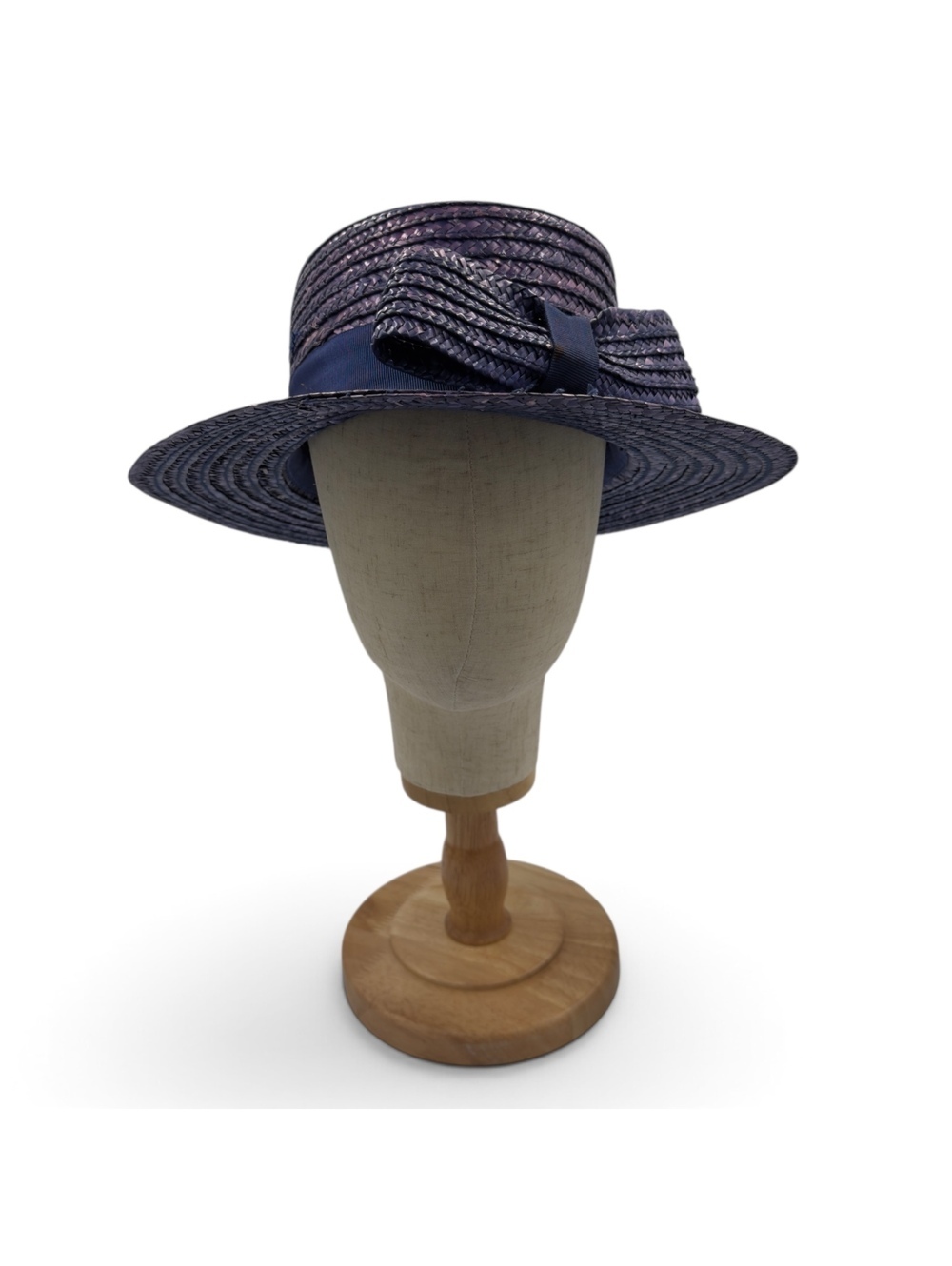 Vintage Betmar Made in Italy 100% Straw Wide Brim Hat with Bow Accent